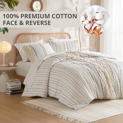 INK+IVY King Comforter Set, Boho Comforters, Breathable Cotton Bed