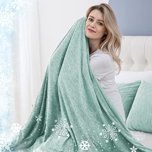 CHOSHOME 1 Pack Green Cooling Blanket 50" X 70" and 2 Pacck Cooling