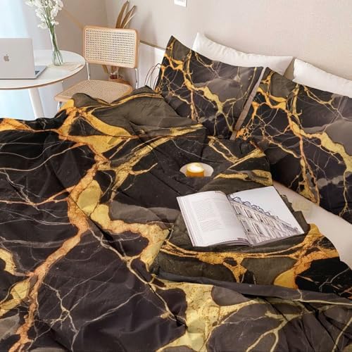 Dark Gray Print Duvet Cover, Abstract Stone Texture Pattern Soft