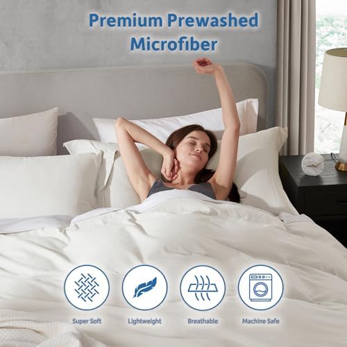 Nestl Off White Duvet Cover King Size - Soft Double Brushed King Duvet