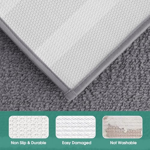 HOMEIDEAS Bathroom Rug Set 2 Piece, Striped Super Absorbent Soft