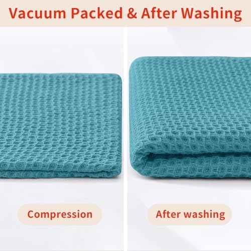 100% Cotton Waffle Weave Kitchen Dish Cloths, 4-Pack Ultra Soft