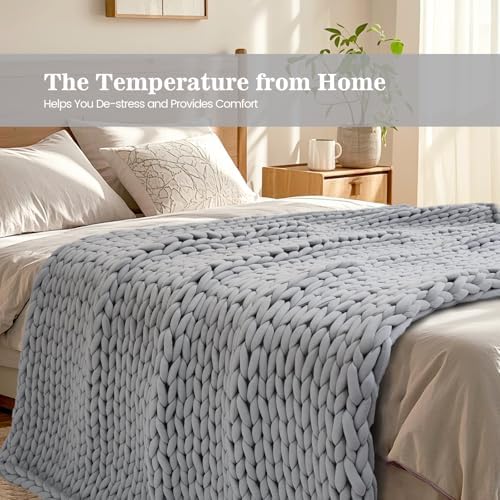Hand-Knit Weighted Blanket for Adults,Christmas & Birthday Gifts for