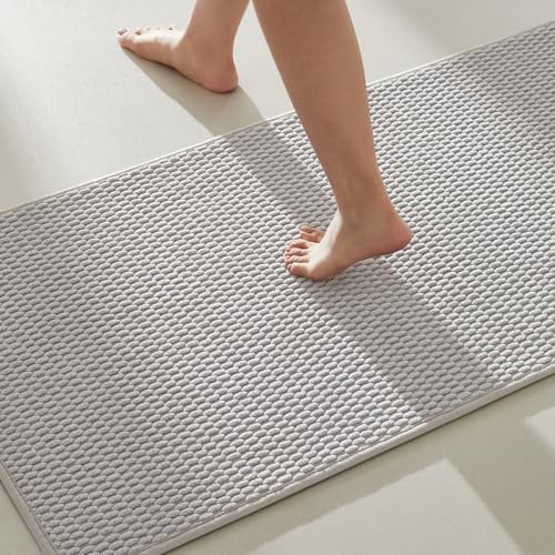 TYUU Bathroom Runner Rug, Long Bath Mat Washable Thin Quick Dry Low