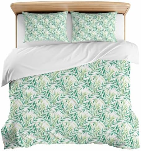 3 Pieces Bedding Set Queen Size, Spring Botanical Soft Duvet Covers