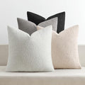 MIULEE Decorative Boucle Throw Pillow Covers 18x18 Black White Set of