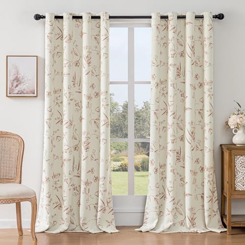 ChrisDowa 100% Blackout Floral Curtains 108 Inch Long 2