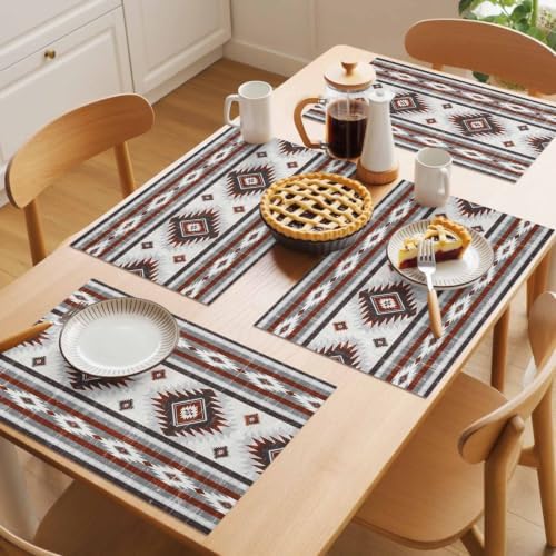 Cotton Linen Placemats for Dining Table Set of 8 Farmhouse Decorative
