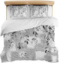 3 Pieces Bedding Set King Size, Rustic Botanical Soft Duvet Covers Set