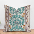 ArogGeld Turquoise Teal Blue Geometric Flower Throw Pillow Lily Leaf