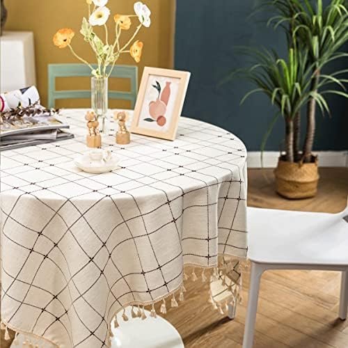 Rectangular/Square Tablecloths Cotton Linen Table Cloth Wrinkle-Free