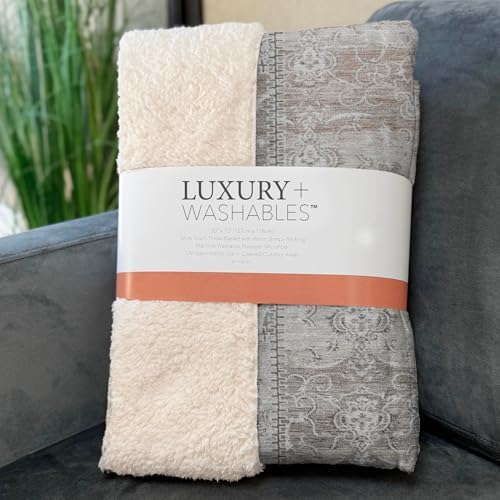 Addison Rugs ASB566 Taupe 50" x 70" Oversized Sherpa Throw Blanket