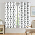 Melodieux Moroccan Printed Room Darkening Blackout Grommet Curtains