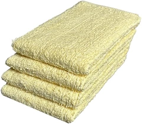 4 Pack, 100% Cotton Ribbed Terry Bar Mop for Kitchen, Highly