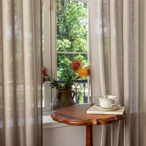 Taupe Light Filtering Curtains 96 Inch Long for Dining Room Bedroom