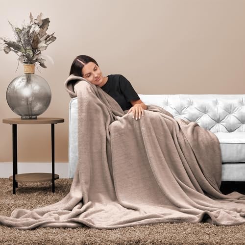 NORTHWEST Ashford Home Cozy Warmwell Blanket Moonlight Taupe King Size