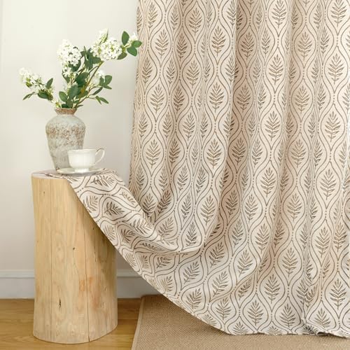 BGment Taupe Linen Curtains for Living Room,52 x 84 Inch 2 Panels