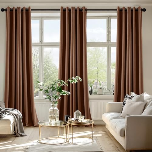 MIULEE Blackout Curtains for Bedroom 2 Panels 40 x 96 Inch Cappuccino