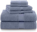 Martex 6-Piece 100% Ringspun Cotton Towel Set, Heather Blue