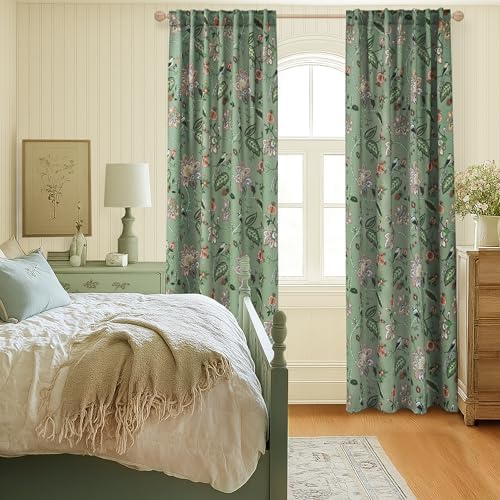 Cute Blackout Curtains 63 Inch Long for Bedroom,70% Black Out Room