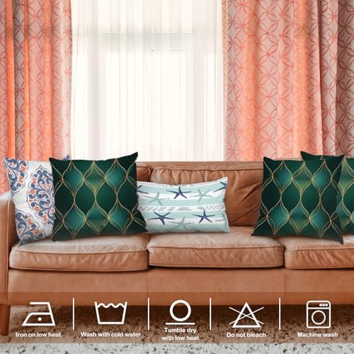 Luxury Vector Throw Pillow Covers, Emerald and Gold Pattern Cushion