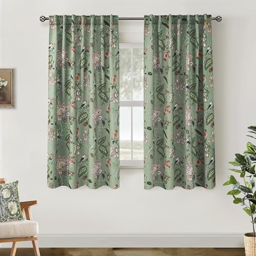 Cute Blackout Curtains 63 Inch Long for Bedroom,70% Black Out Room