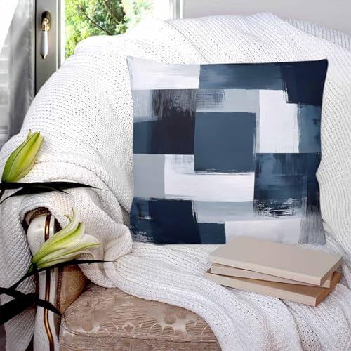 26x26 Pillow Covers Set of 2, Navy Blue White Throw Pillow Covers