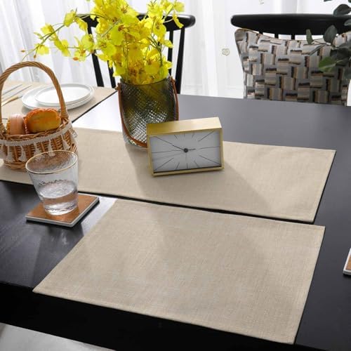 Vintage Cream Table Runner and Placemats for Dining Tables, Burlap
