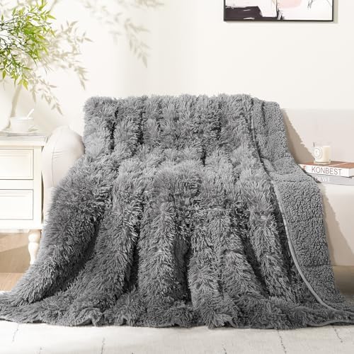 Cottonblue Faux Fur Reversible Sherpa Weighted Blanket 15lbs,Luxury