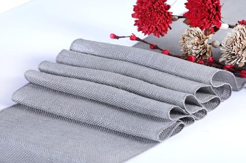 MDS® Pack of 10 Natural Burlap Table Runner, 12 x 108 Inch, Jute