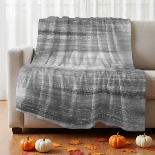 Grey Ombre Throw Blanket Vintage Minimalist Gradient Abstract Texture