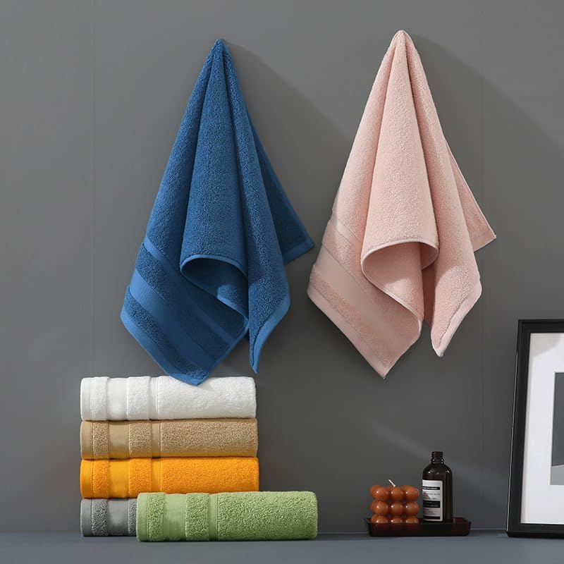 5pcs All‐Cotton Solid Washcloth for Home,13.78 * 28.74in,Grey