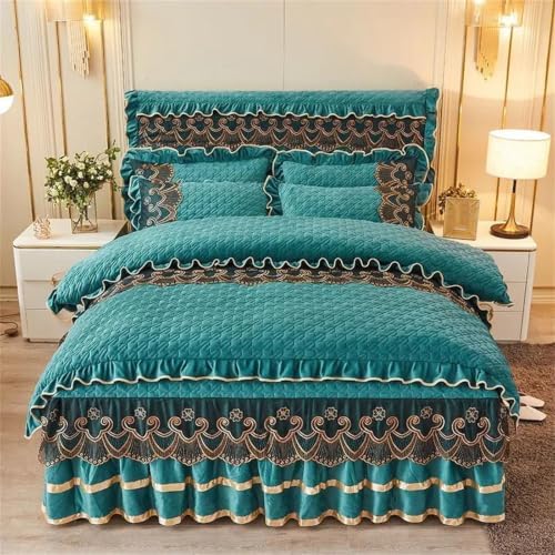 Duvet Cover Set For Adults Quilted Fleece Lace Winter Warm Room Decor