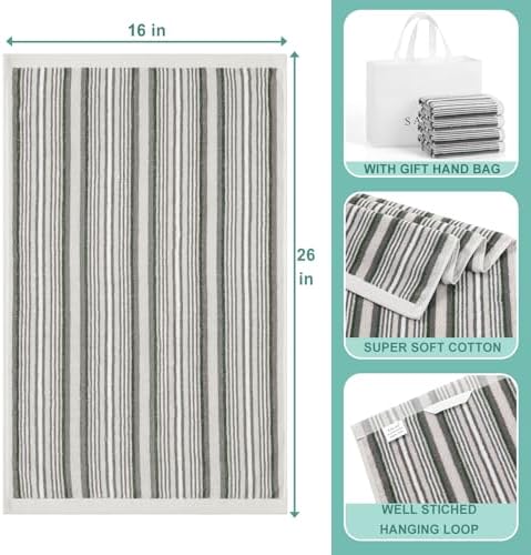 SALAS Premium Cotton Kitchen Dish Towels for Drying Dishes,Large Long