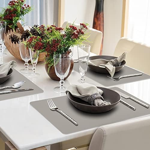 Placemats Set of 4, Faux Leather Place Mats Heat Stain Scratch