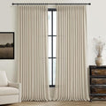 Floor to Ceiling Light Flax Linen Curtains 120 Inches Long 2 Panels