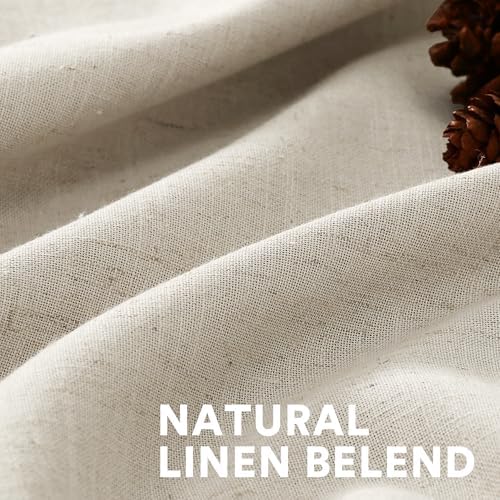 PrinceDeco Linen Semi Sheer Curtains Light Filtering,Back
