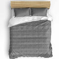 Duvet Cover Set Queen, Gradient Gray Boho Geometric 3 Piece Bedding