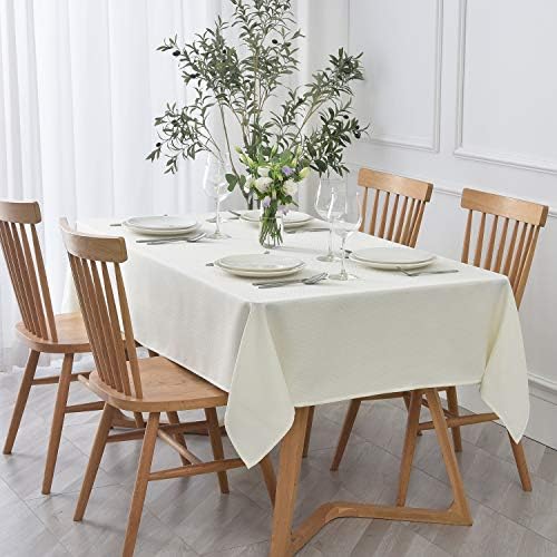 maxmill Textured Rectangle Tablecloth Water Resistant Wrinkle Free