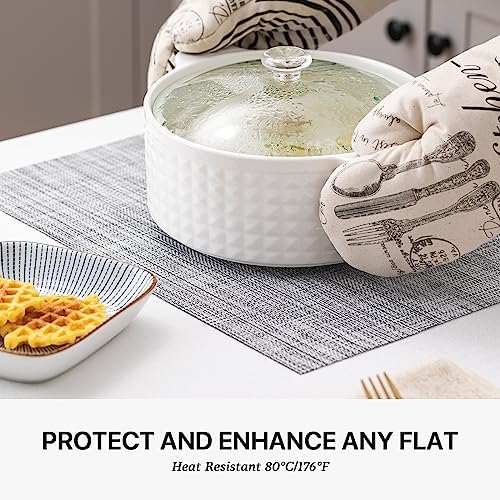 LEXMORE PlaceMats Set of 12 Vinyl/Plastic Woven Place Mats for Kitchen