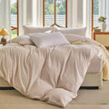 Striped Duvet Cover Set King Size 100% Washed Cotton Linen Feel
