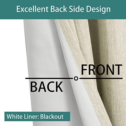 LORDTEX Linen Look Textured Blackout Curtains with Thermal Insulated