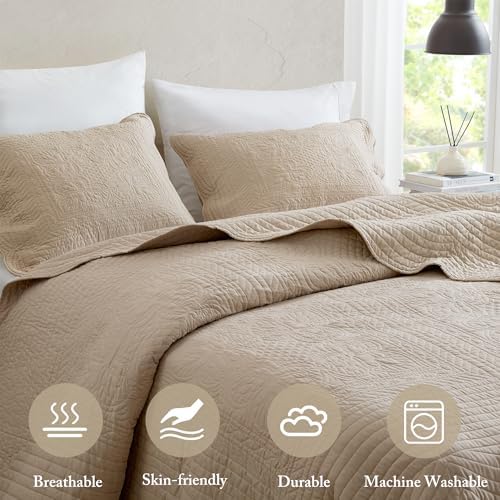 Madison Park Cottage Cotton Coverlet Set, 3-Piece King/Cal King Quilt