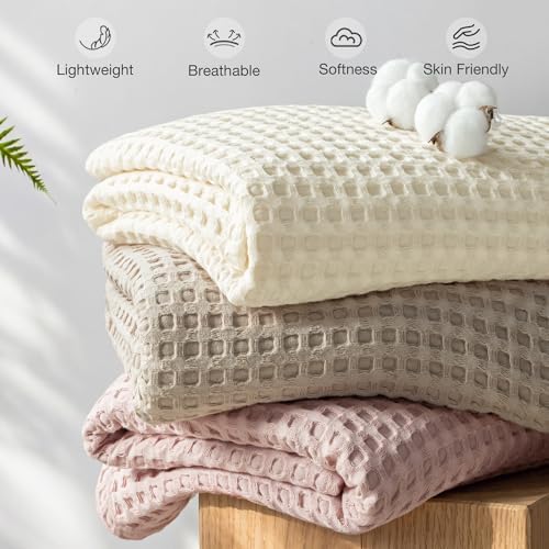 Exclusivo Mezcla 100% Cotton Blanket King Size for Bed, Ivory