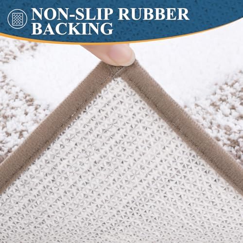 Bsmathom Bathroom Rug Sets 3 Piece, Non Slip Washable Bath Mats