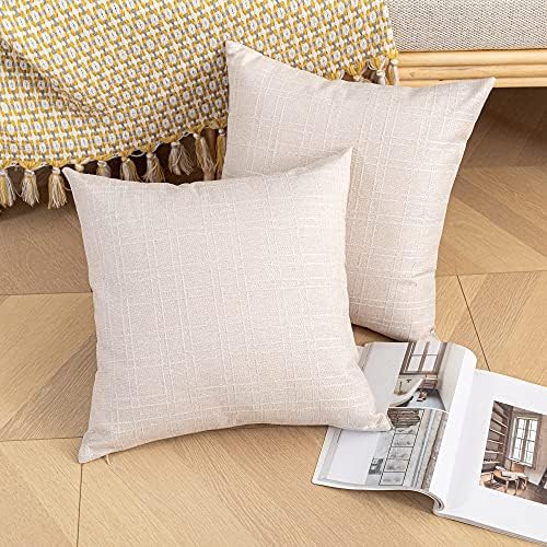 Kevin Textile Outdoor Waterproof 18”x18” Pillow Covers 2 Pack, Light