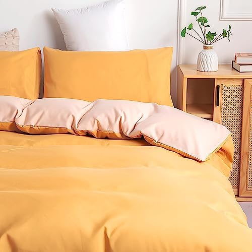 Bedding 3 Pieces Duvet Cover Set,Beige and Khaki Soft Microfiber