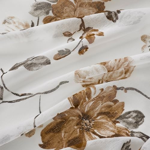 FOLKSIDE Vintage Floral Curtains 72 Inches Long for Living Room