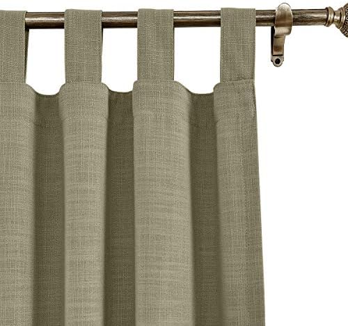ChadMade 84" W x 96" L Polyster Linen Drapes with Blackout Lining Tab