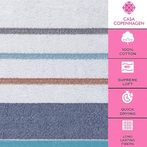 CASA COPENHAGEN White Bay 6Pcs 100% Egyptian Cotton Large Designer